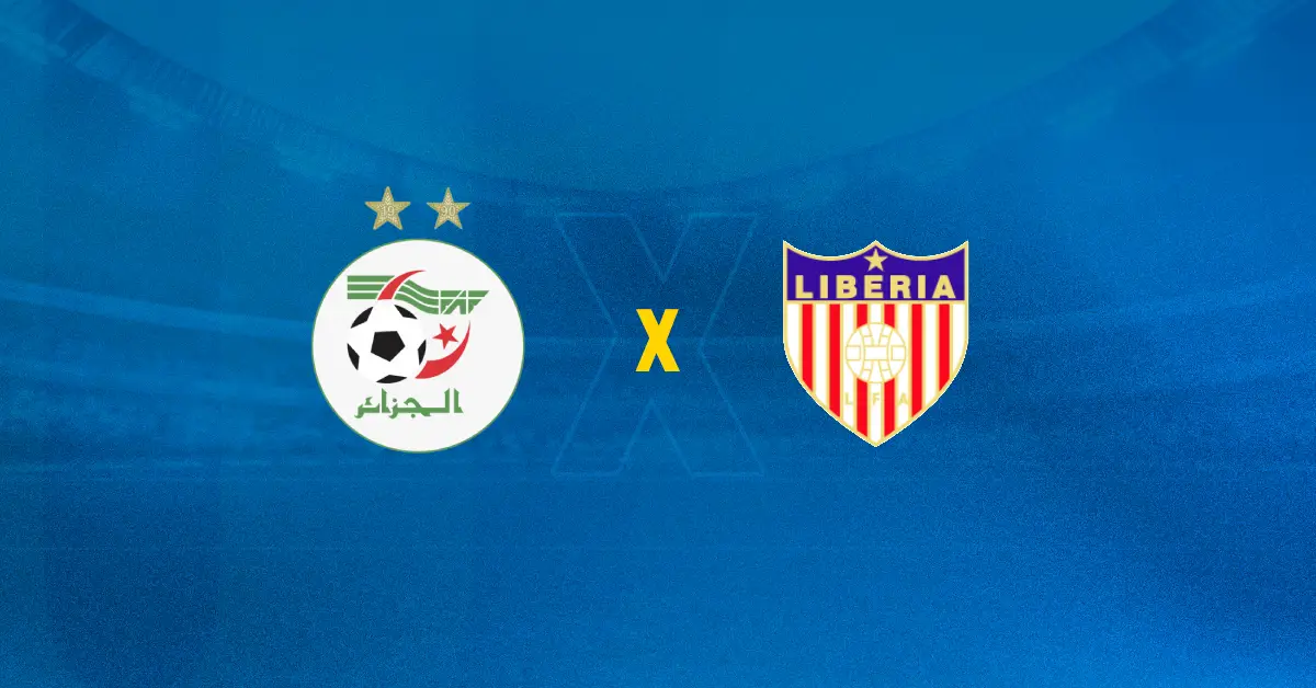 Escudos de Argelia x Liberia, que jogam pelas Eliminatórias para a Copa das Nações Africanas.