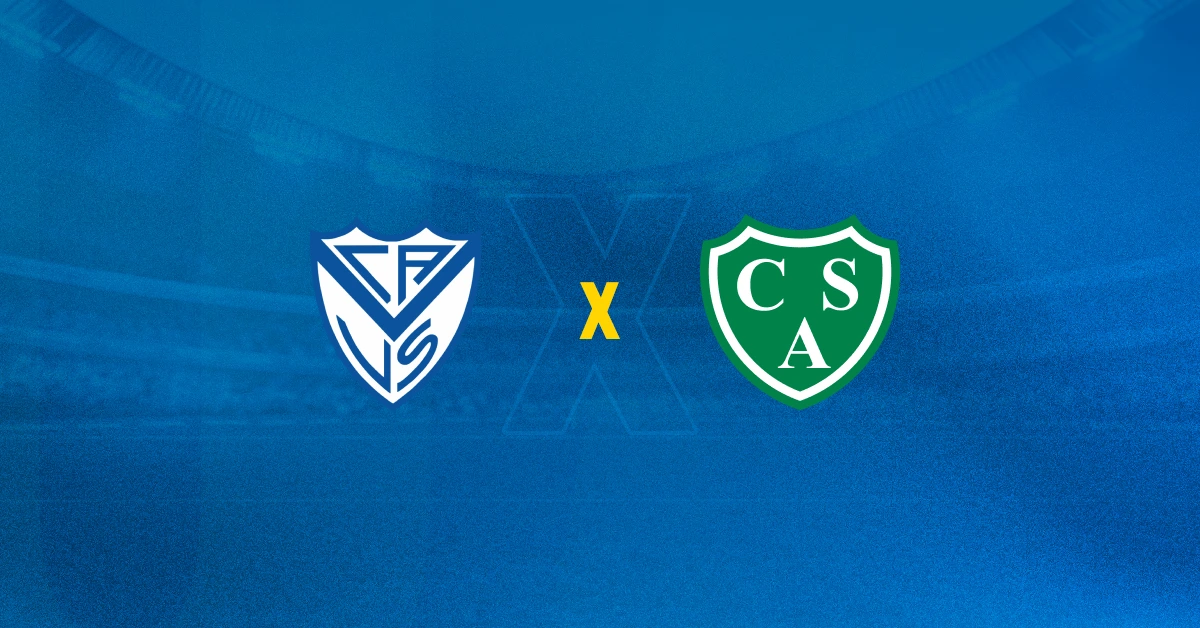 Escudos de Vélez Sarsfield x Sarmiento, que se enfrentam pelo Campeonato Argentino