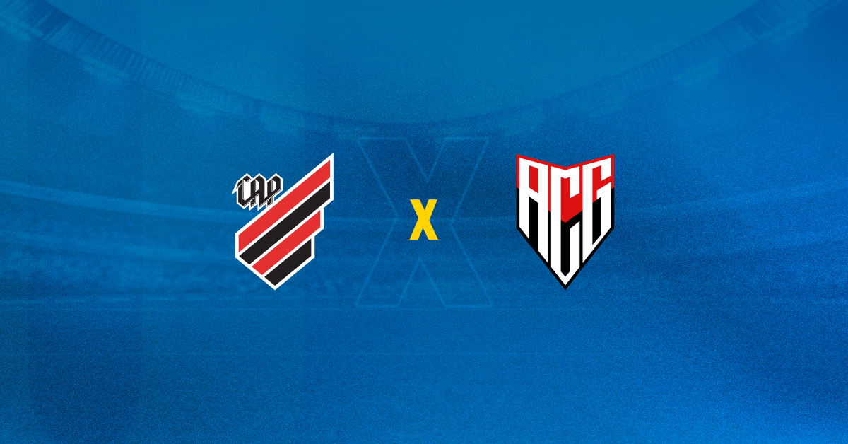 Escudos de Athletico-PR x Atlético-GO, que jogam pelo Brasileirão Série A.