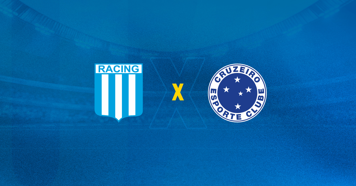 Escudos de Racing x Cruzeiro, que jogam pela Copa Sul-americana.