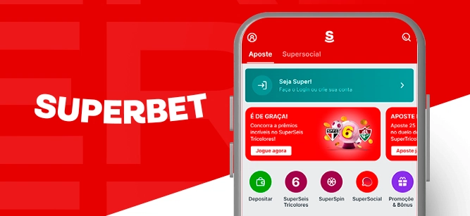 Imagem mostra smartphone aberto no app da Superbet