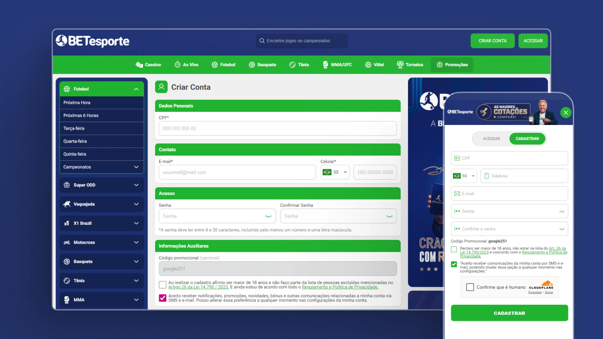 imagem cadastro BETesporte