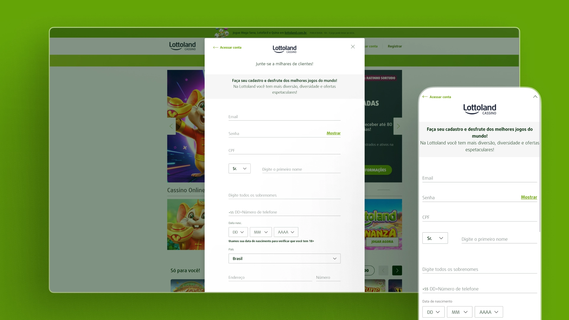 imagem cadastro Lottoland