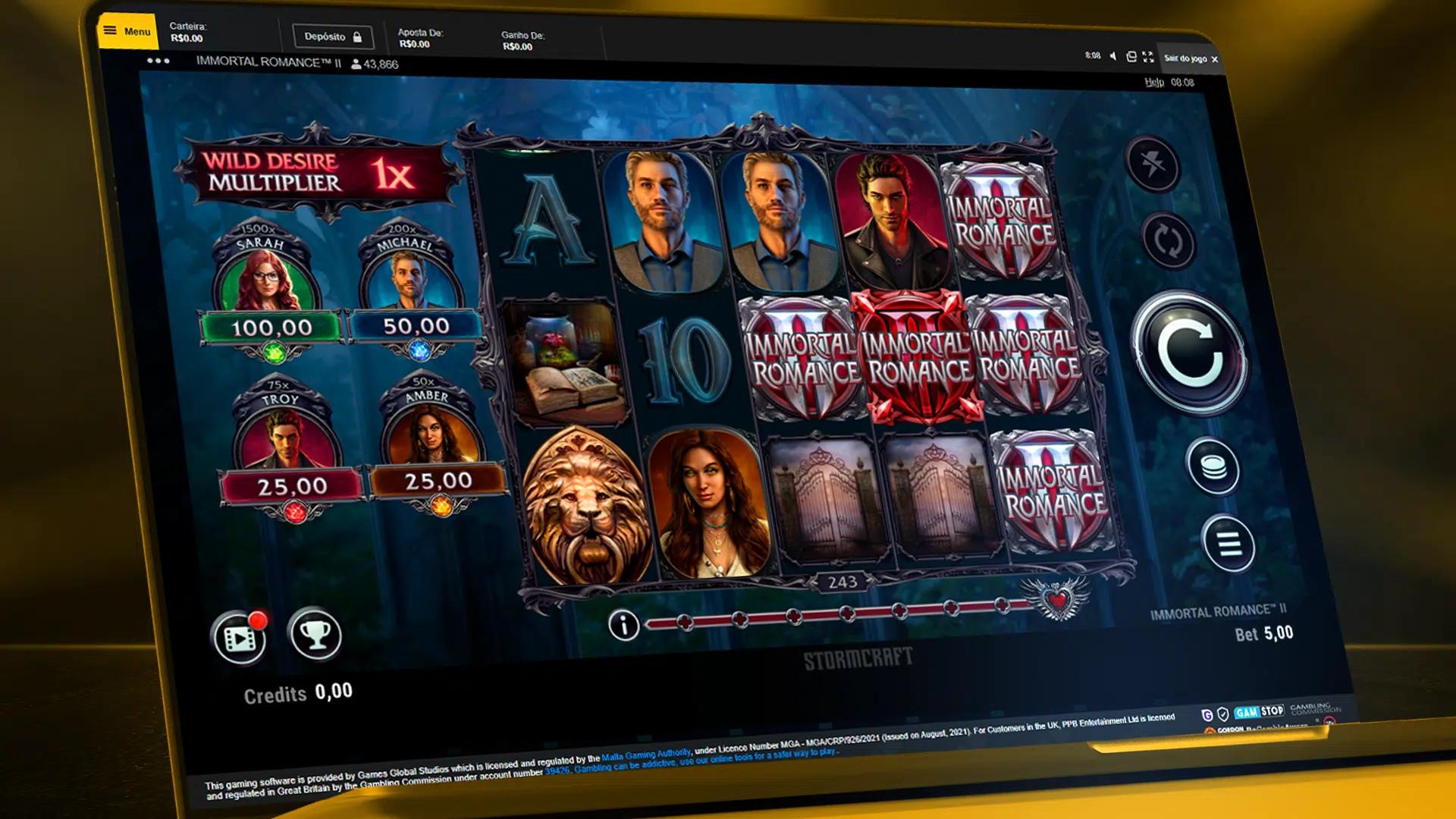 Imagem mostra tela de slots na Betfair