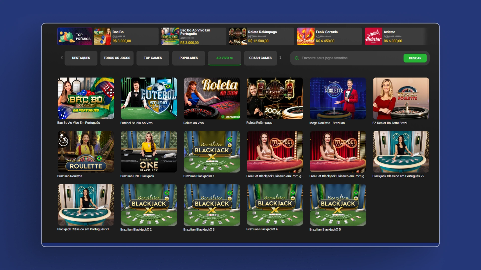 imagem casino ao vivo BETesporte