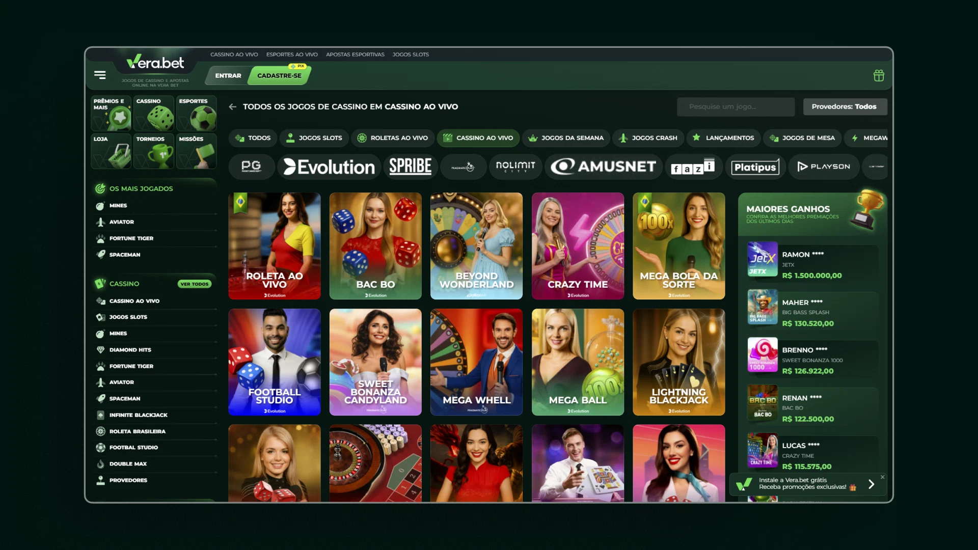 imagem casino ao vivo vera bet