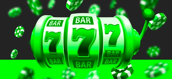 Imagem mostra slots 777 em tons de verde