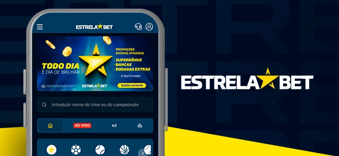 Imagem mostra smartphone aberto na página da Estrelabet
