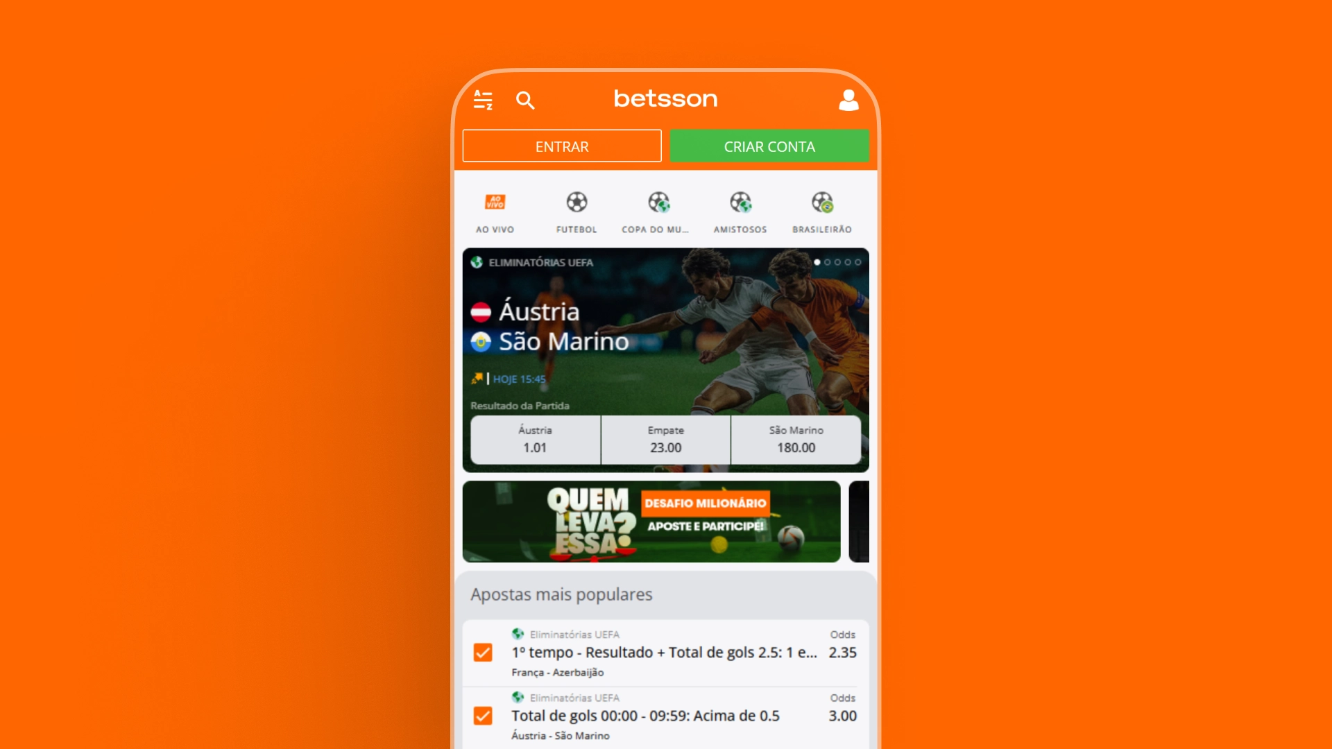 imagem ilustrativa app home Betsson