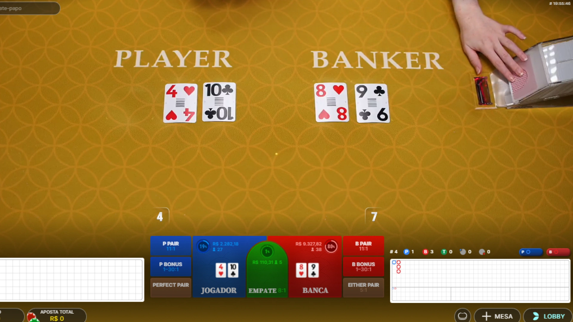 imagem ilustrativa bacara vista de cima