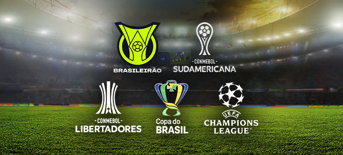 Imagem mostra logomarcas dos principais campeonatos de futebool