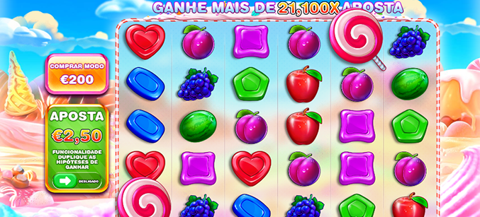 Imagem mostra tela do jogo Sweet Bonanza