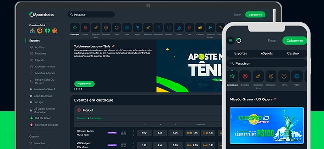 Imagem mostra celular e notebook abertos na página de apostas da Sportsbet