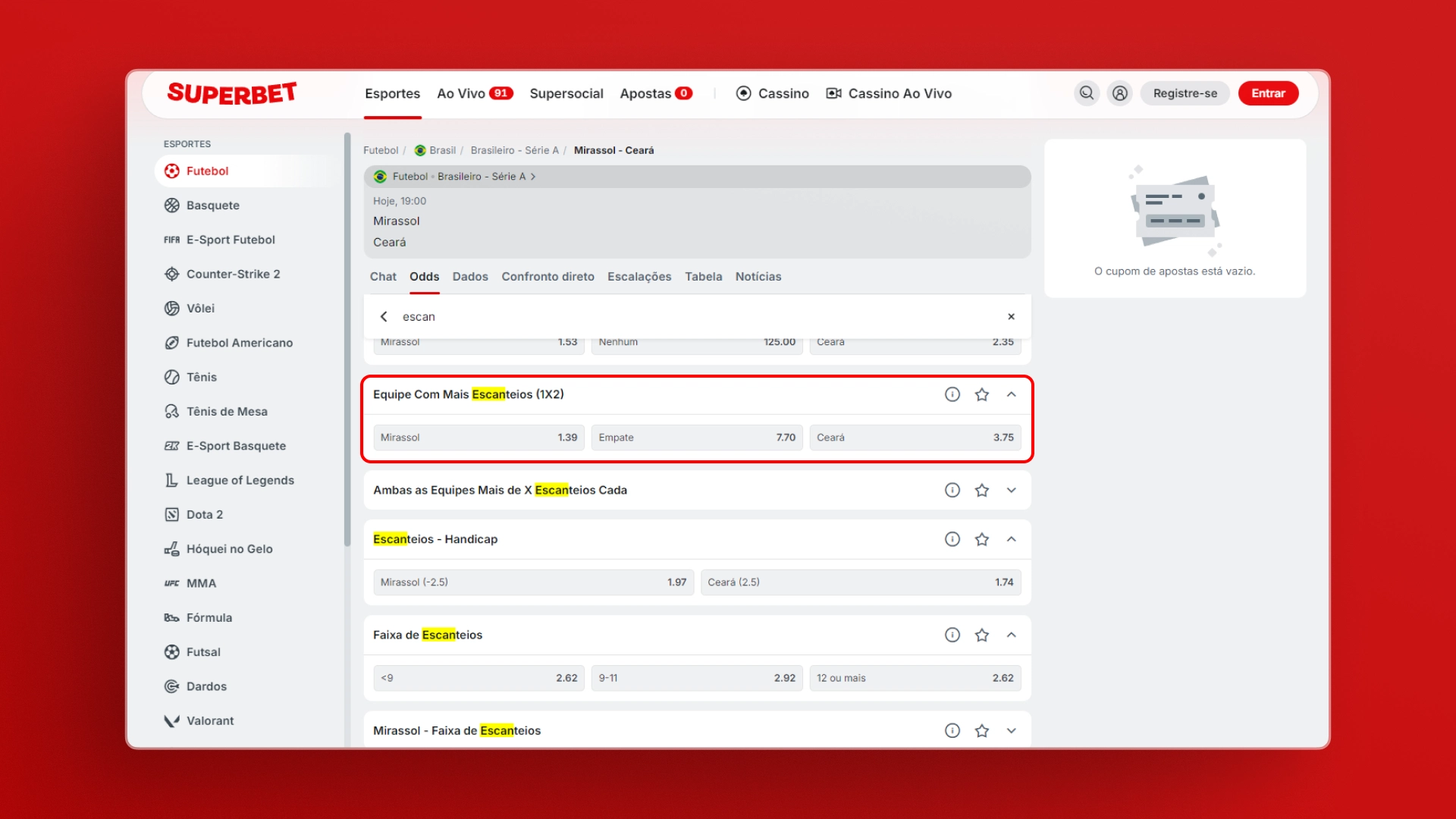 imagem mercado 1x2 escanteios superbet