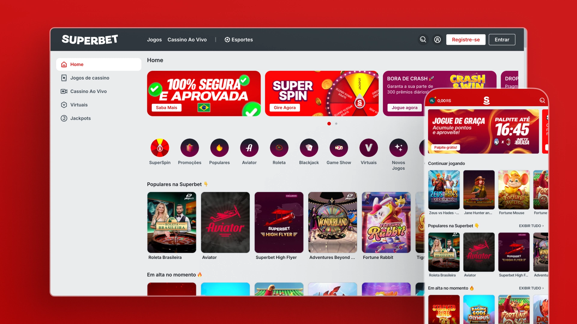 imagem mockup casino superbet