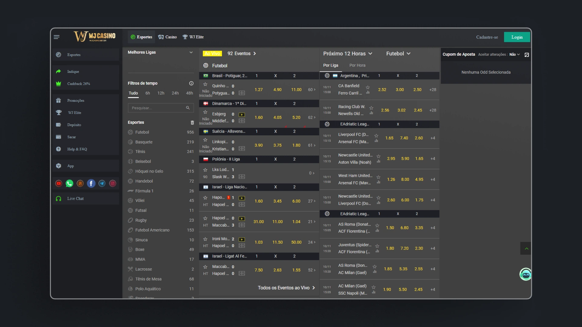 imagem pagina inicial wjcasino