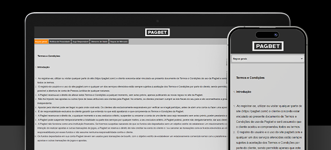 Imagem mostra smartphone e notebook abertos na página de cadastro da Pagbet