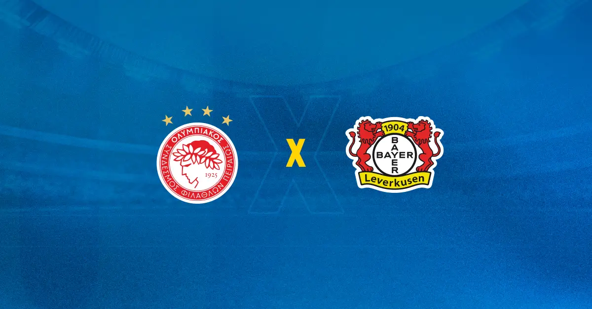 Escudos de Olympiacos x Bayer Leverkusen
