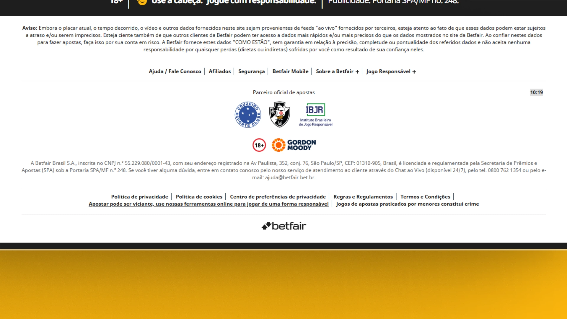 screenshot rodapé betfair